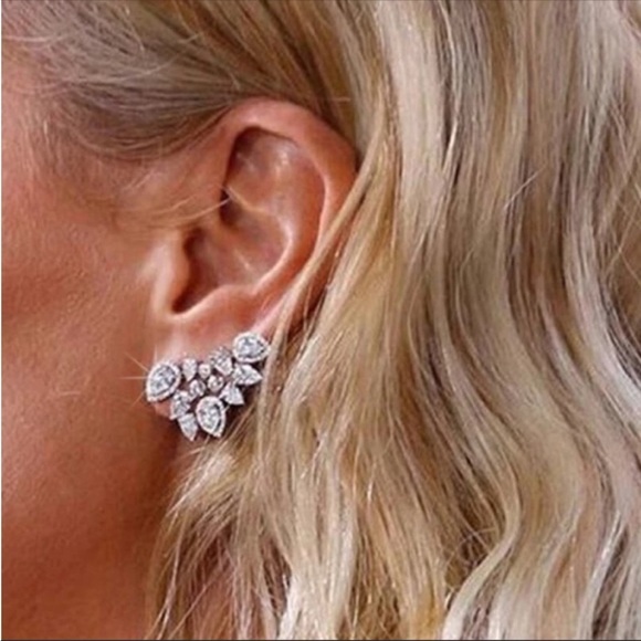 Jewelry - Earrings with ear lobe clip wedding bridal fancy amazing elegant sparkly